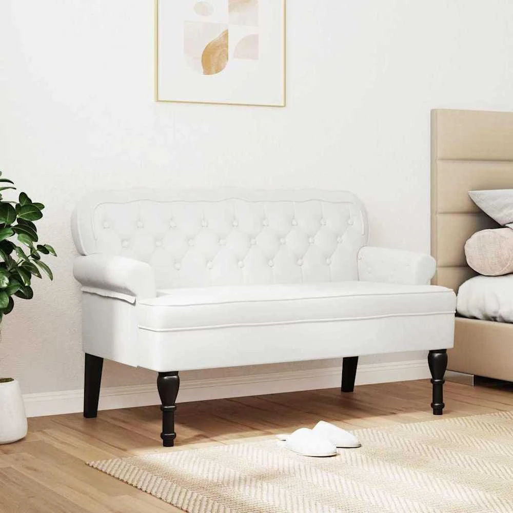 Česterfildo suolas Balta 119,5 x 64,5 x 75 cm Dirbtinė oda