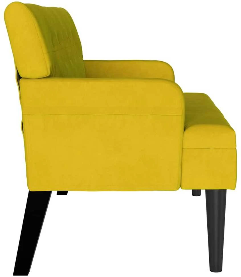 Česterfildo suolas Geltona 112 x 65,5 x 75 cm Aksomas