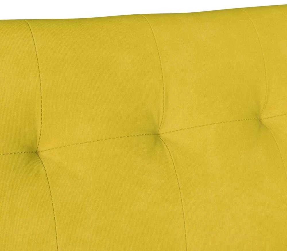 Česterfildo suolas Geltona 112 x 65,5 x 75 cm Aksomas