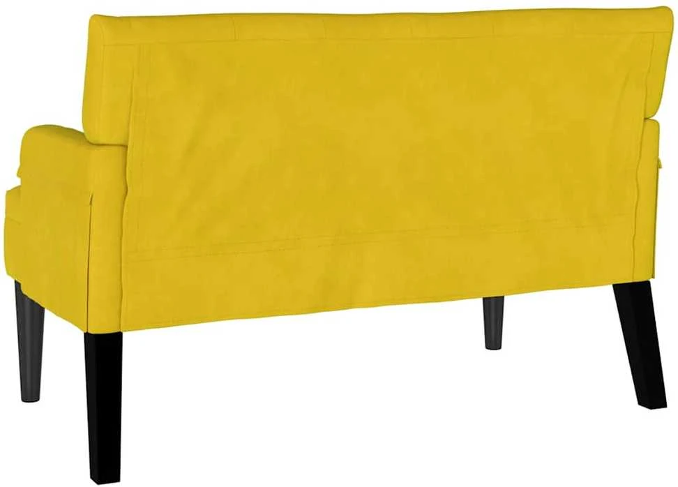 Česterfildo suolas Geltona 112 x 65,5 x 75 cm Aksomas