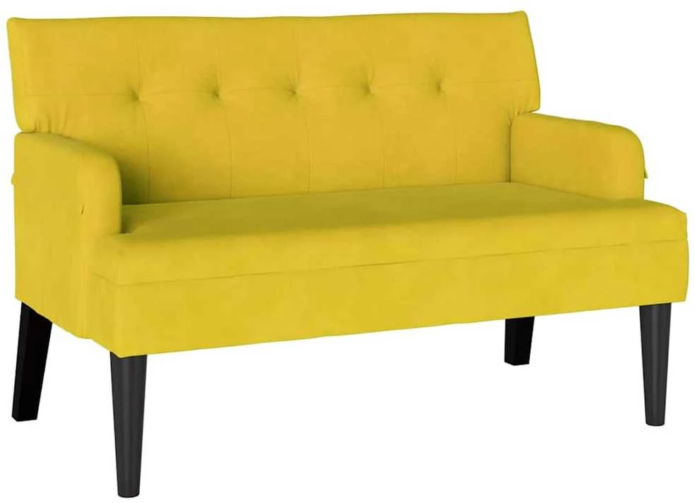 Česterfildo suolas Geltona 112 x 65,5 x 75 cm Aksomas