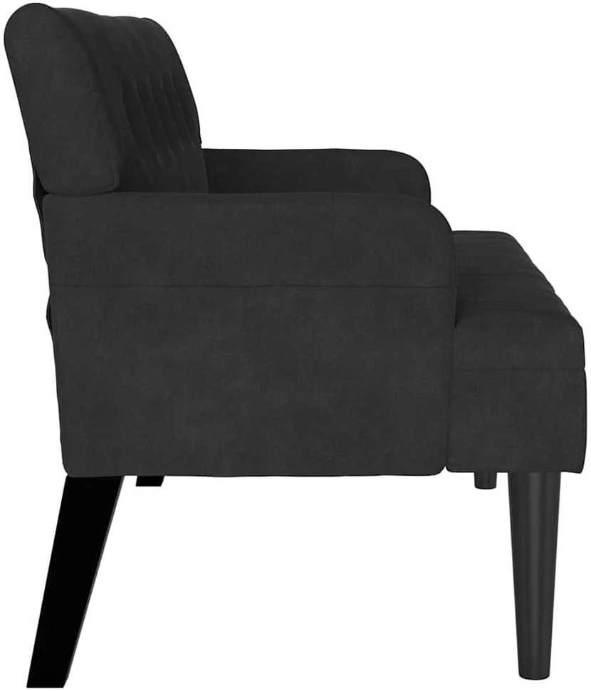 Česterfildo suolas Juoda 112 x 65,5 x 75 cm Aksomas