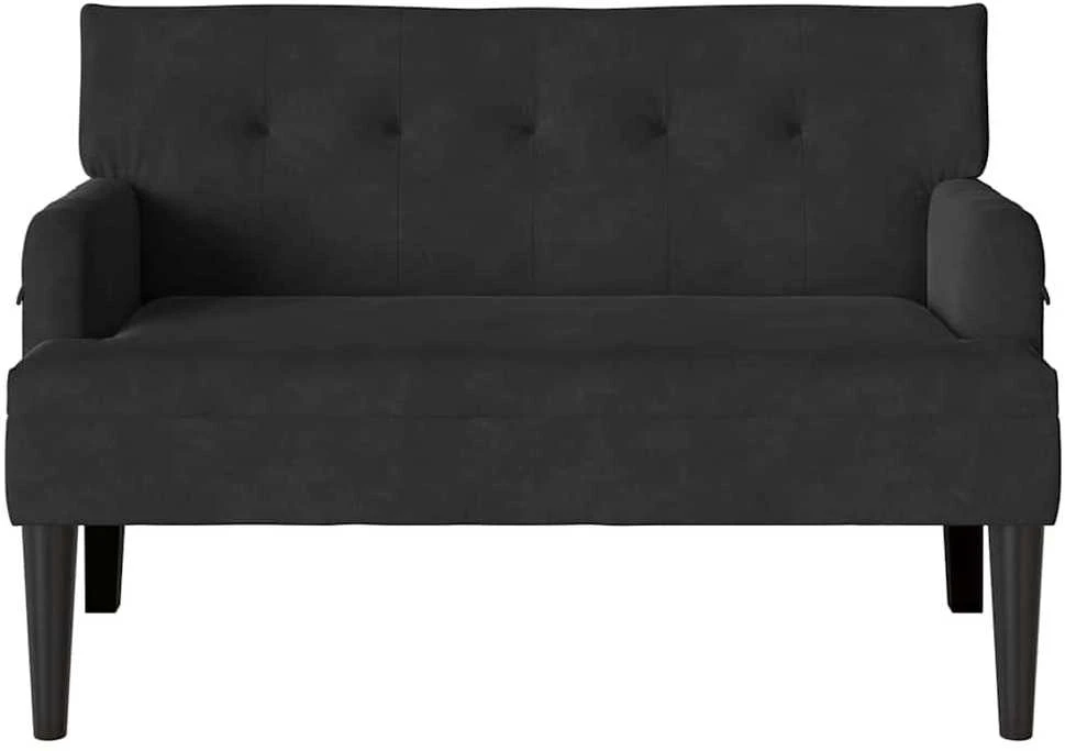 Česterfildo suolas Juoda 112 x 65,5 x 75 cm Aksomas