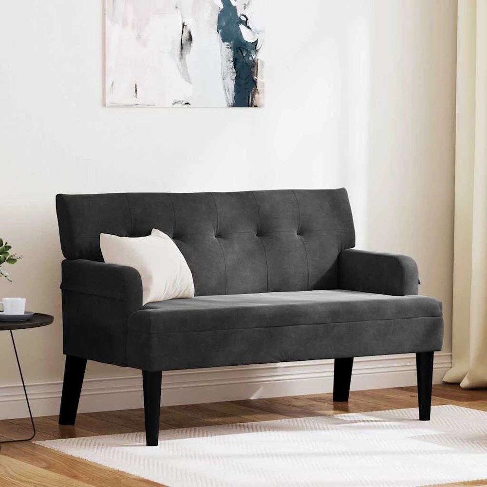 Česterfildo suolas Juoda 112 x 65,5 x 75 cm Aksomas