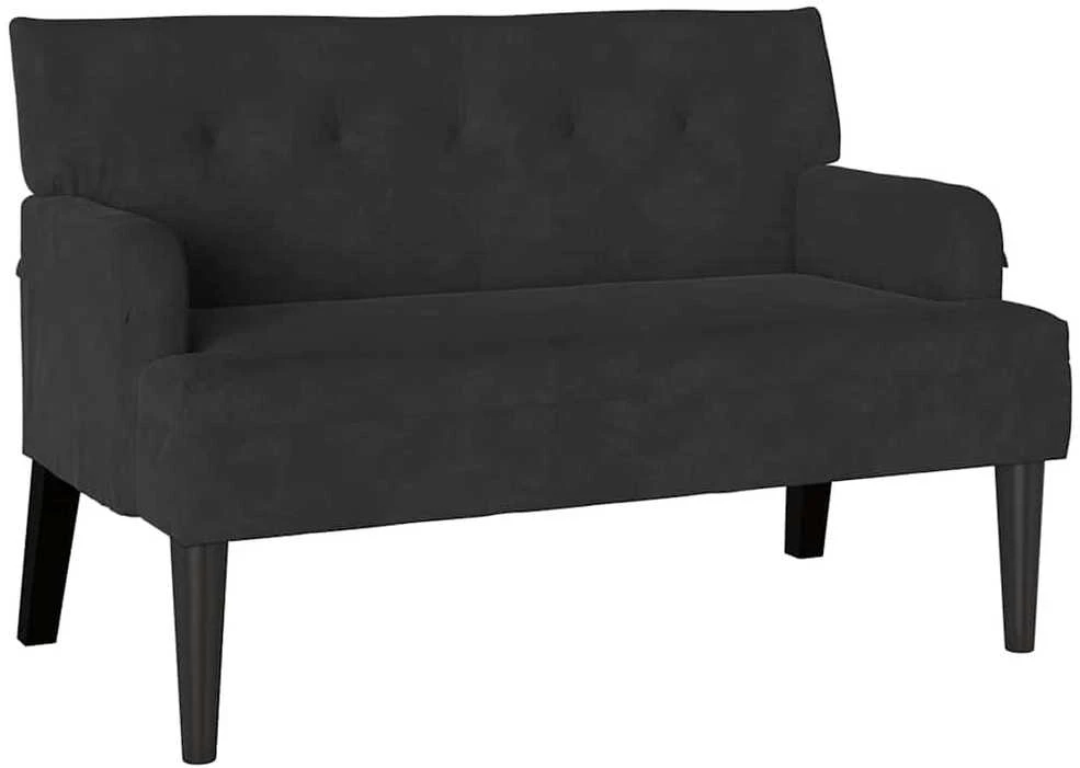 Česterfildo suolas Juoda 112 x 65,5 x 75 cm Aksomas