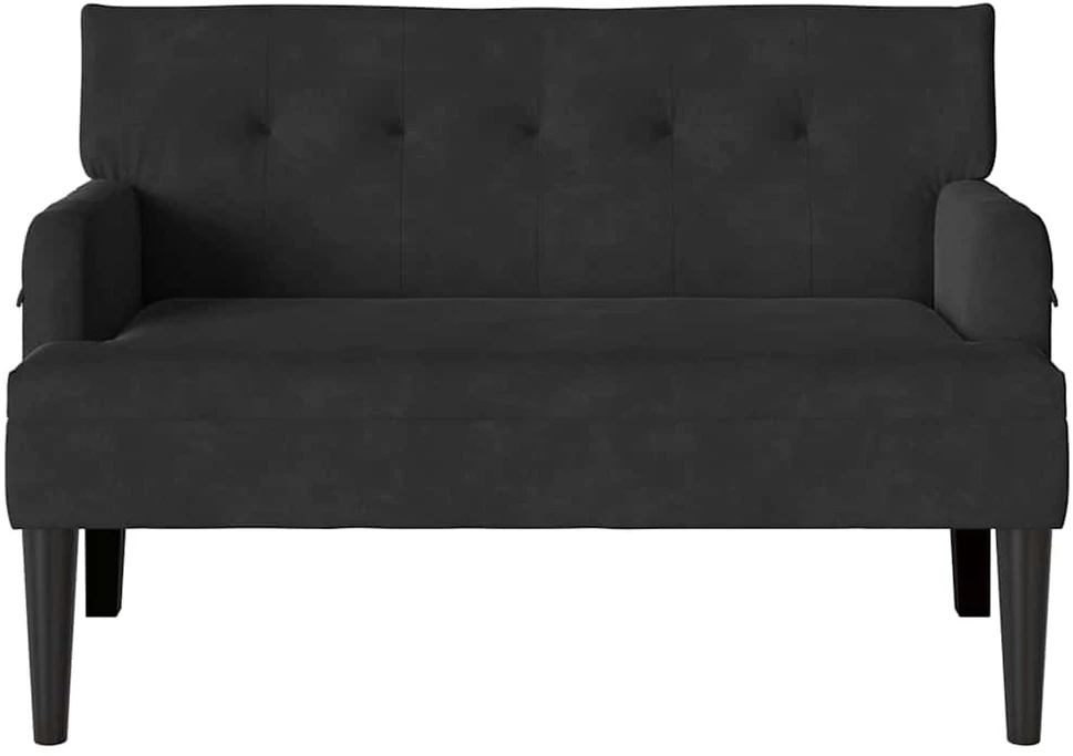 Česterfildo suolas Juoda 112 x 65,5 x 75 cm Aksomas