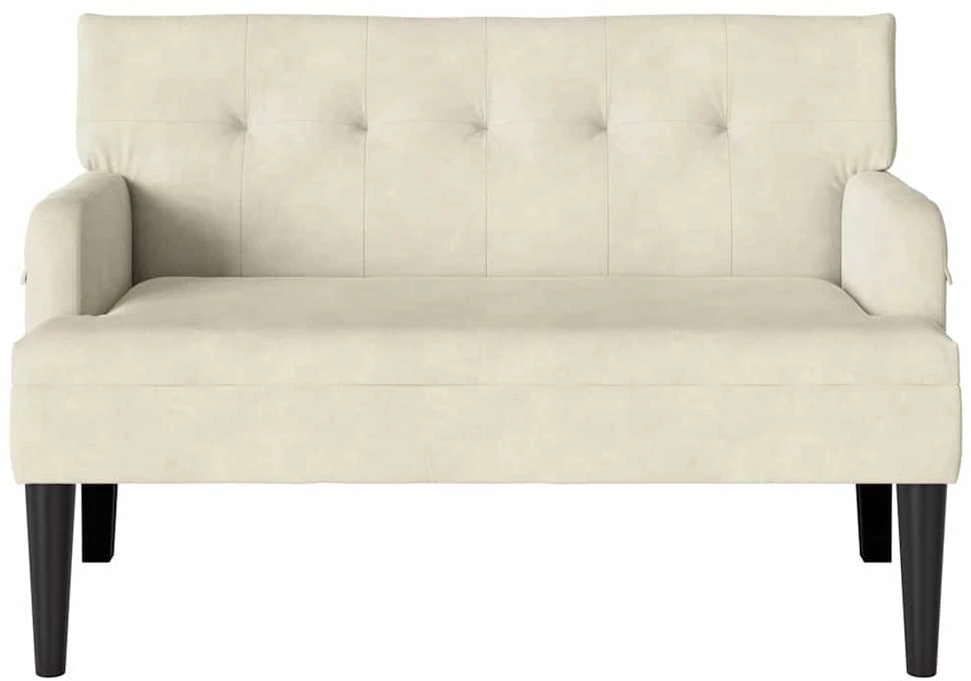 Česterfildo suolas Kreminė 112 x 65,5 x 75 cm Aksomas