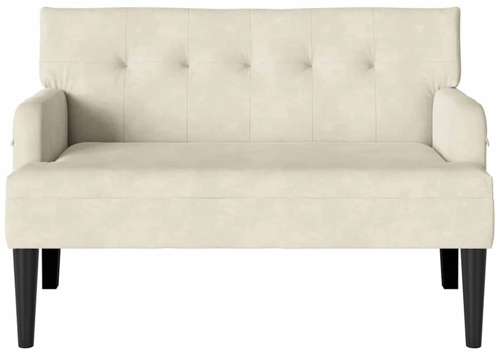 Česterfildo suolas Kreminė 112 x 65,5 x 75 cm Aksomas