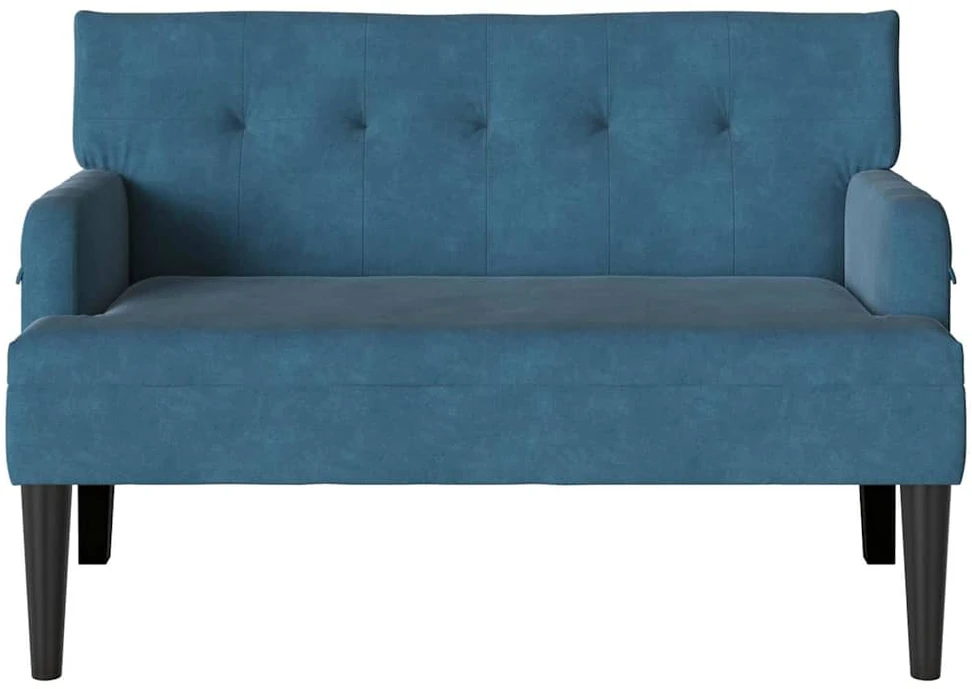 Česterfildo suolas Mėlyna 112 x 65,5 x 75 cm Aksomas