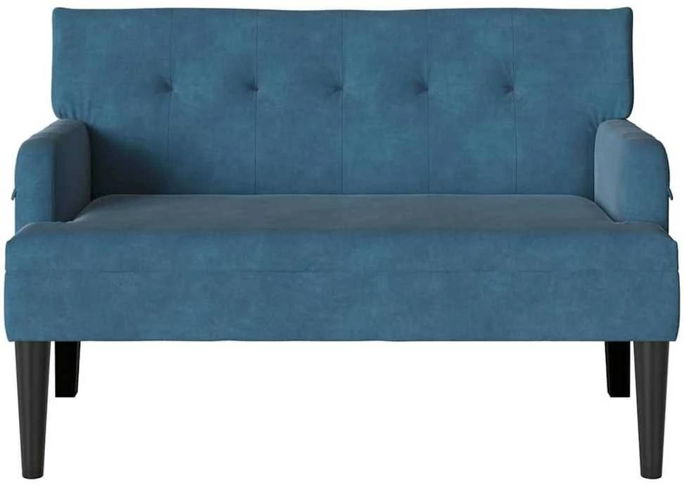 Česterfildo suolas Mėlyna 112 x 65,5 x 75 cm Aksomas