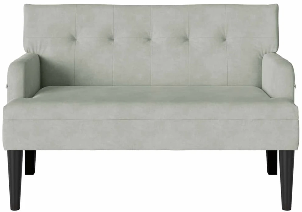 Česterfildo suolas Šviesiai pilka 112 x 65,5 x 75 cm Aksomas