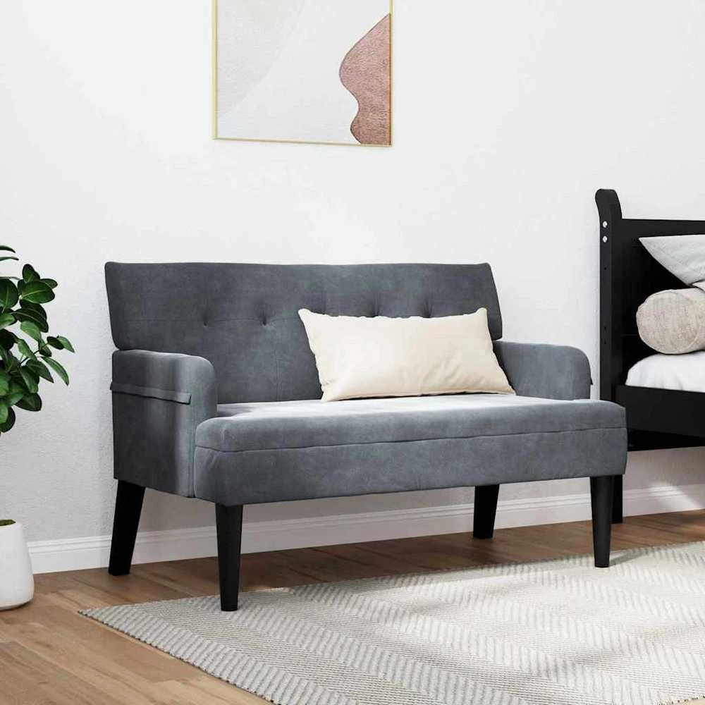 Česterfildo suolas Tamsiai pilka 112 x 65,5 x 75 cm Aksomas