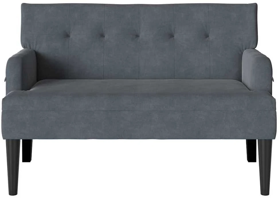 Česterfildo suolas Tamsiai pilka 112 x 65,5 x 75 cm Aksomas