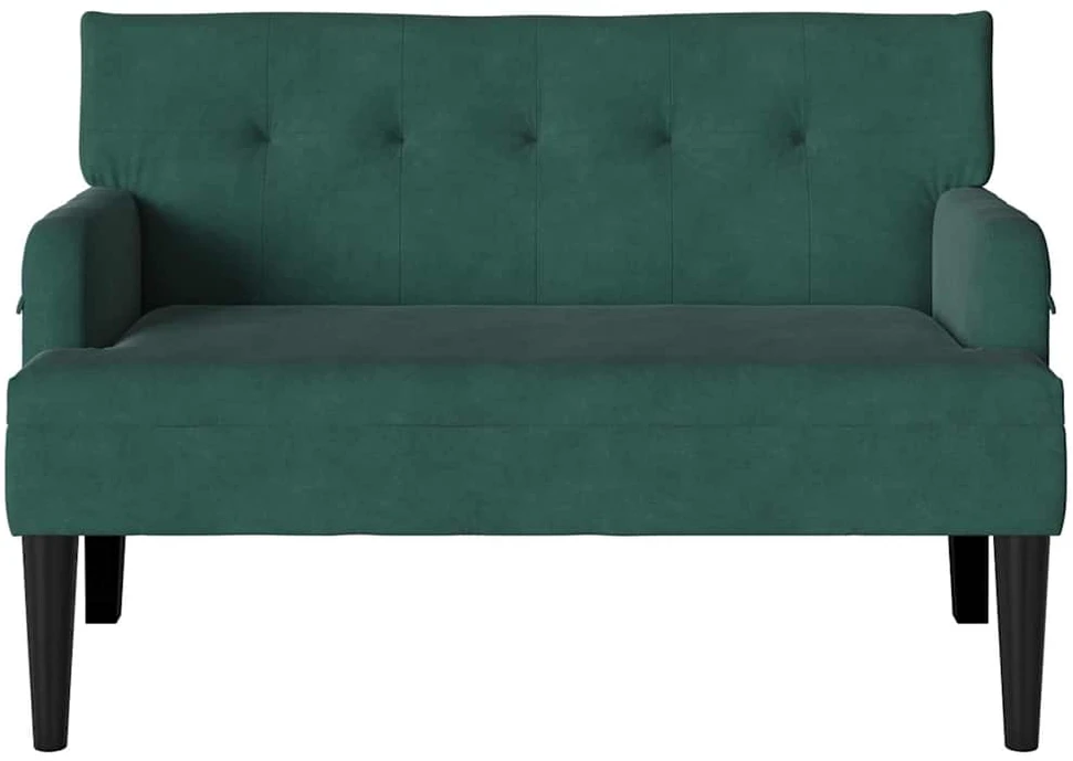 Česterfildo suolas Tamsiai žalia 112 x 65,5 x 75 cm Aksomas