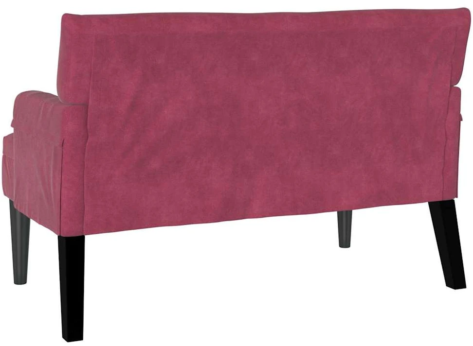 Česterfildo suolas Vyno raudona 112 x 65,5 x 75 cm Aksomas