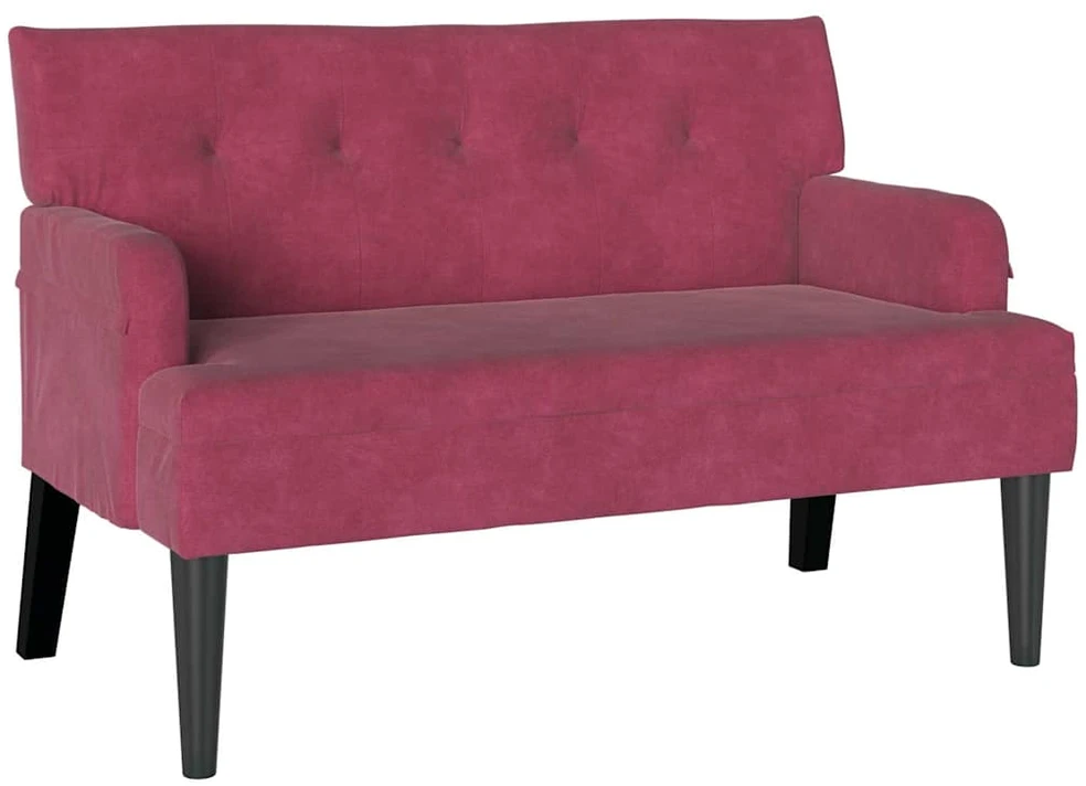 Česterfildo suolas Vyno raudona 112 x 65,5 x 75 cm Aksomas