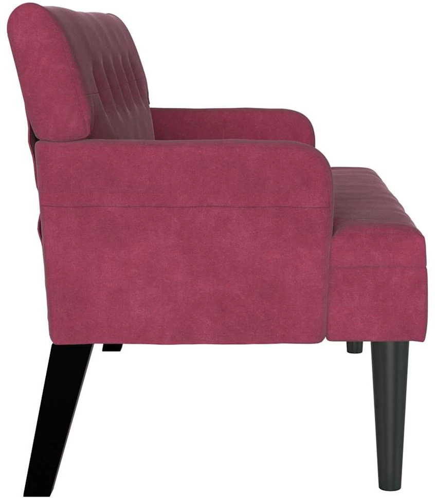 Česterfildo suolas Vyno raudona 112 x 65,5 x 75 cm Aksomas