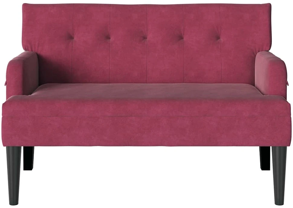 Česterfildo suolas Vyno raudona 112 x 65,5 x 75 cm Aksomas