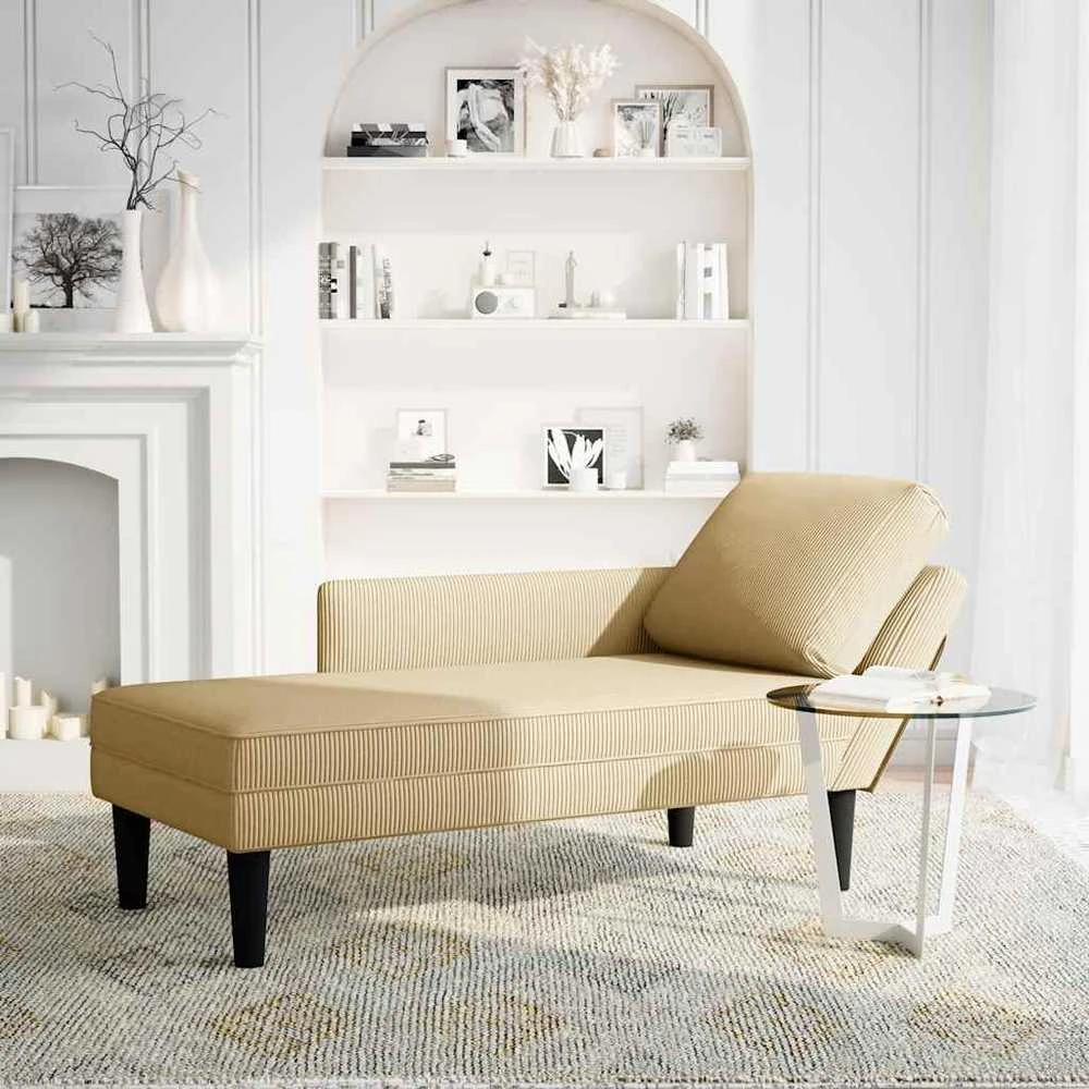 Sofa Chaise Lounge su pagalve pilkai žalia velveto audinys