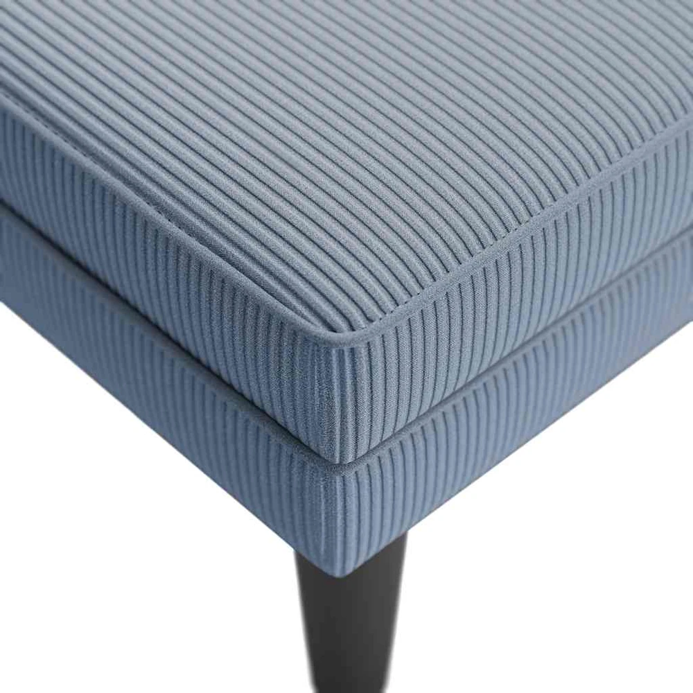 Sofa Chaise Lounge su pagalvės mėlynu velveto audiniu