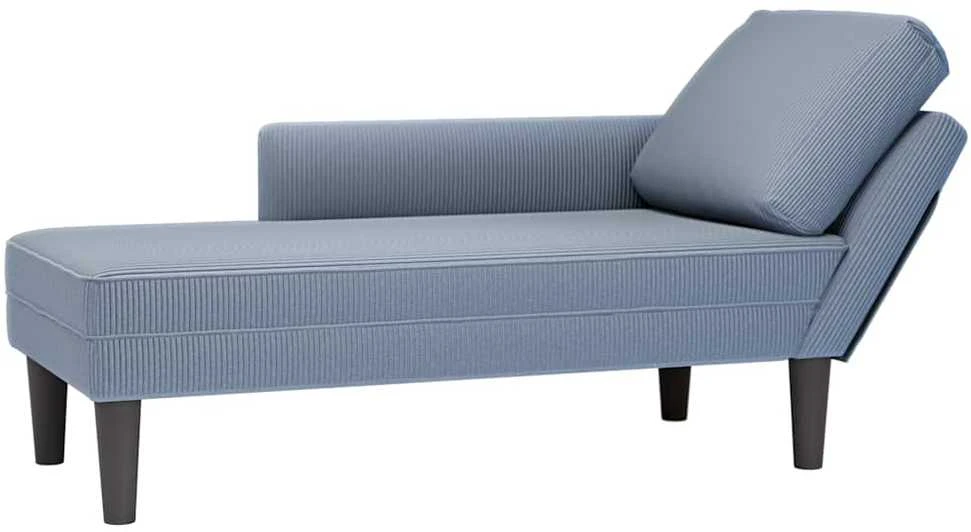 Sofa Chaise Lounge su pagalvės mėlynu velveto audiniu