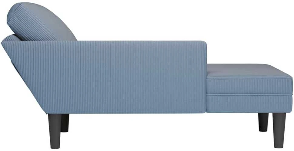 Sofa Chaise Lounge su pagalvės mėlynu velveto audiniu