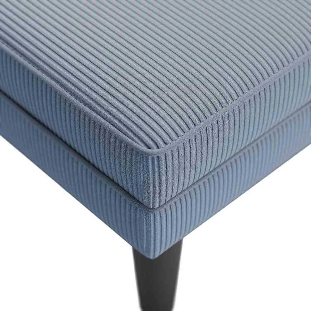 Sofa Chaise Lounge su pagalvės mėlynu velveto audiniu