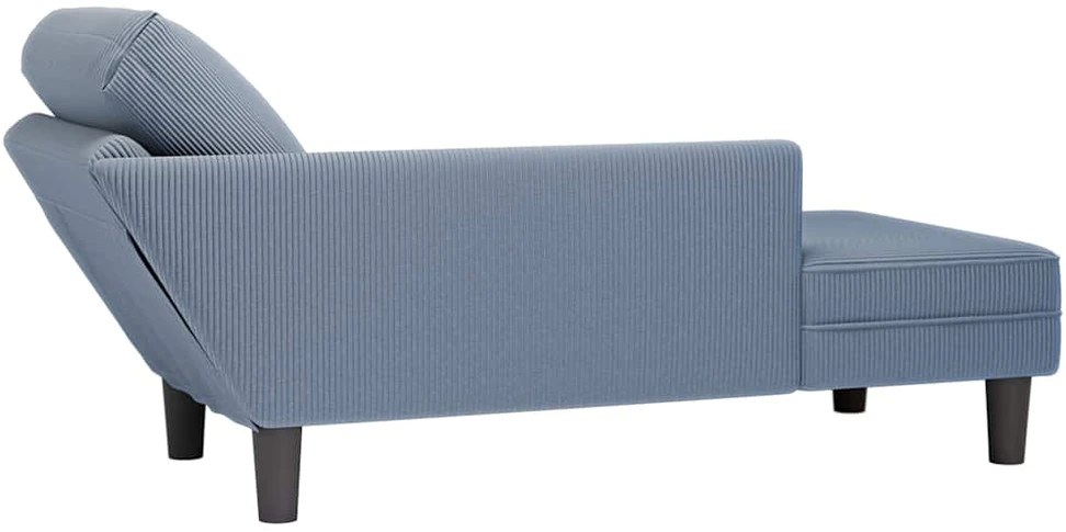 Sofa Chaise Lounge su pagalvės mėlynu velveto audiniu