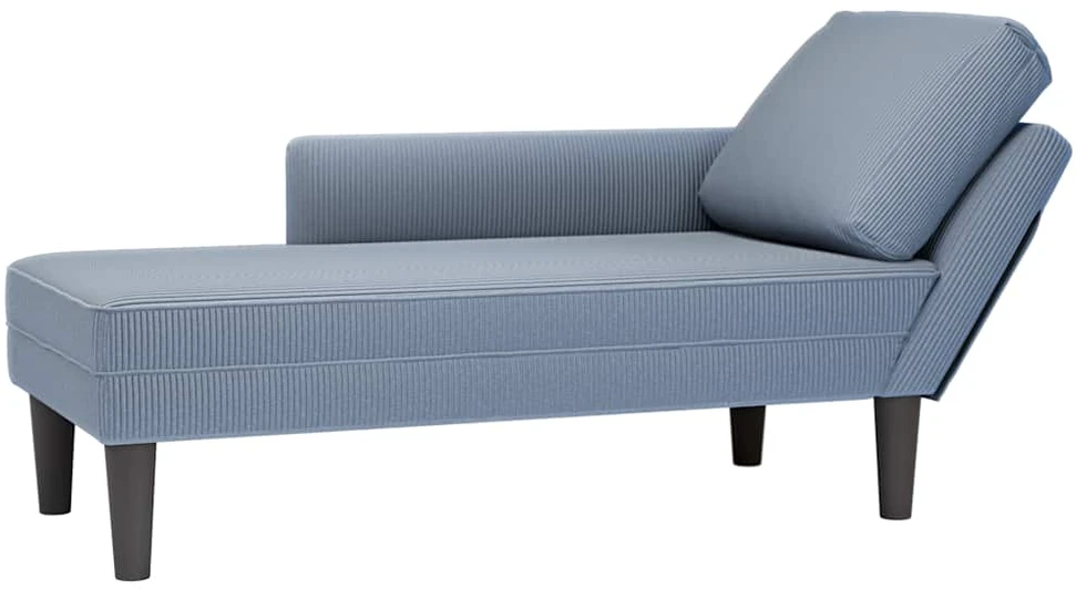 Sofa Chaise Lounge su pagalvės mėlynu velveto audiniu