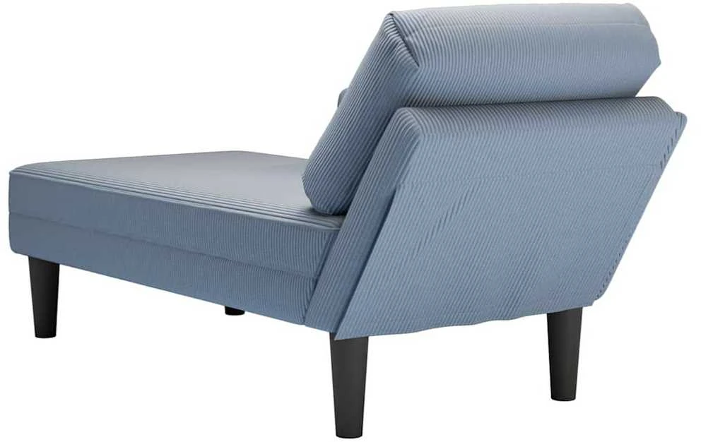 Sofa Chaise Lounge su pagalvės mėlynu velveto audiniu