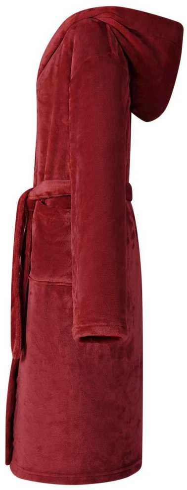 Chalatą su kapucė Bordo raudona L Flanelė
