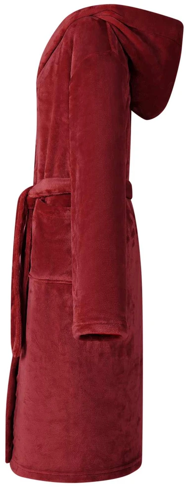 Chalatą su kapucė Bordo raudona M Flanelė