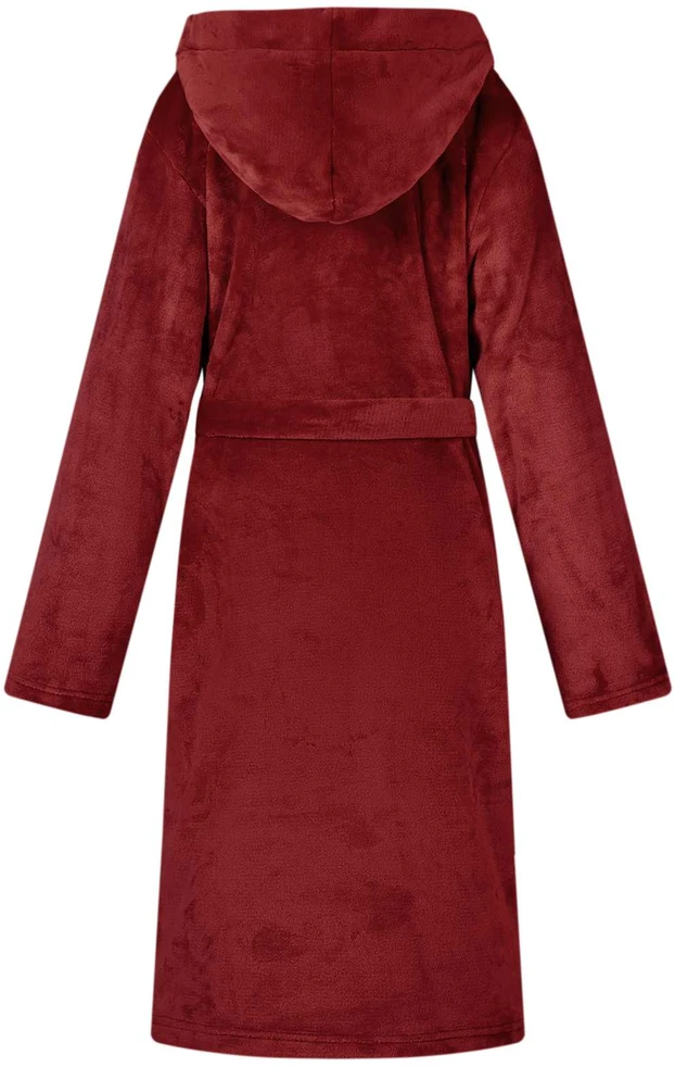 Chalatą su kapucė Bordo raudona XL Flanelė