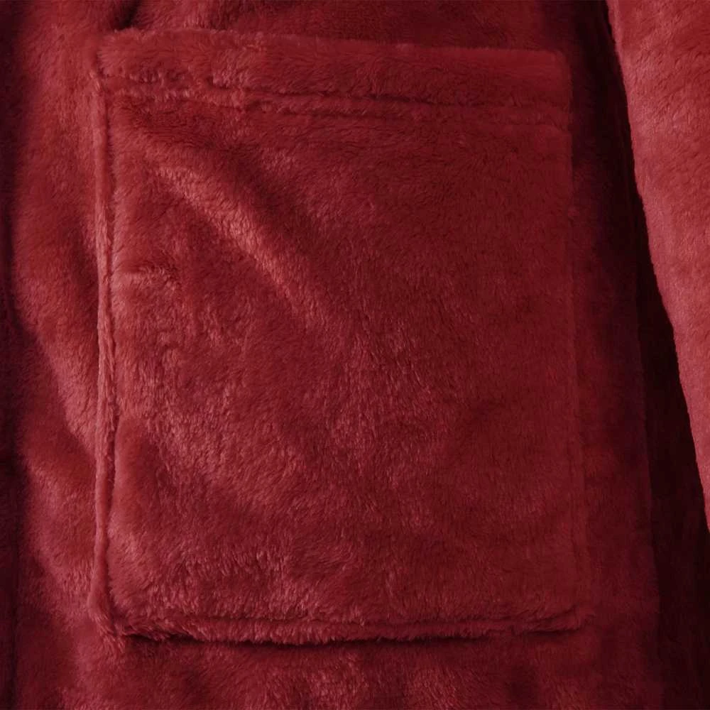 Chalatą su kapucė Bordo raudona XXL Flanelė