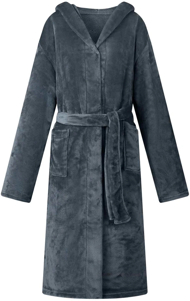 Chalatą su kapucė Jūrinė mėlyna XXL Flanelė