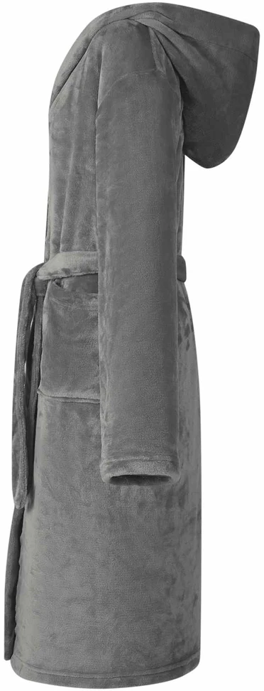 Chalatą su kapucė Tamsiai pilka XL Flanelė