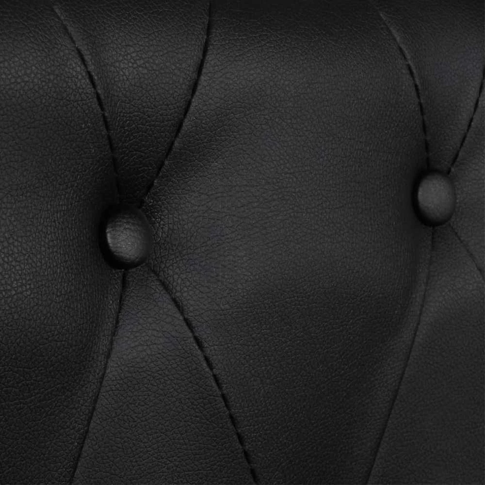 Sofa Chesterfield dvivietė ir trivietė sofos, juodos, dirbtinė oda