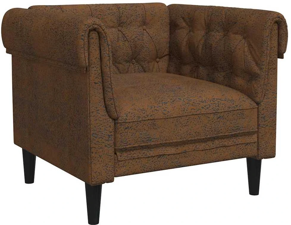 Sofa Chesterfield krėslas, rudos spalvos, audinys