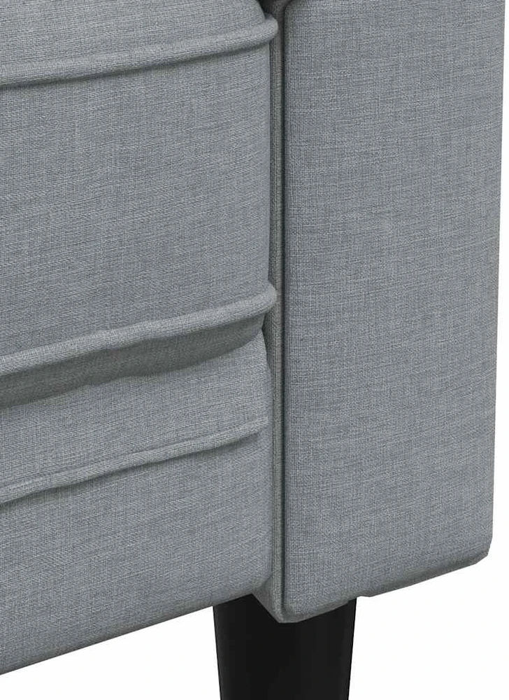 Sofa Chesterfield krėslas, šviesiai pilkos spalvos, audinys
