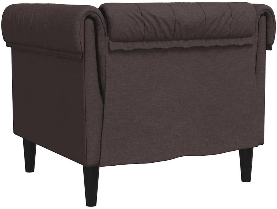 Fotelis Chesterfield krėslas, tamsiai rudos spalvos, audinys