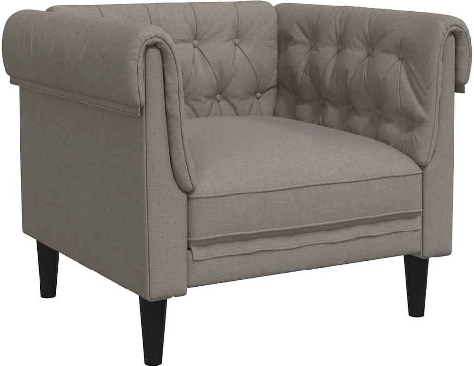 Sofa Chesterfield krėslas, taupe spalvos, audinys