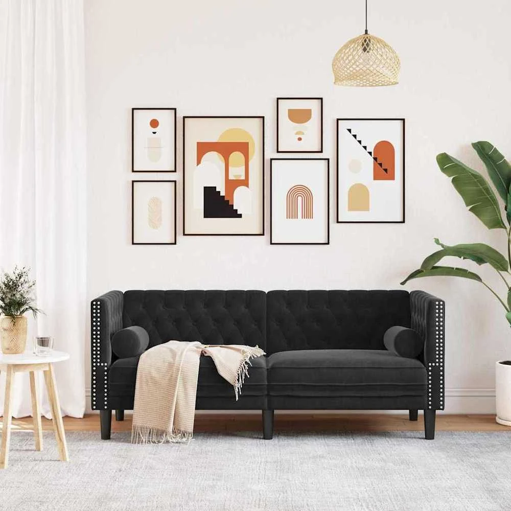 Sofa Juoda 174 x 74,5 x 70,5 cm Aksomas