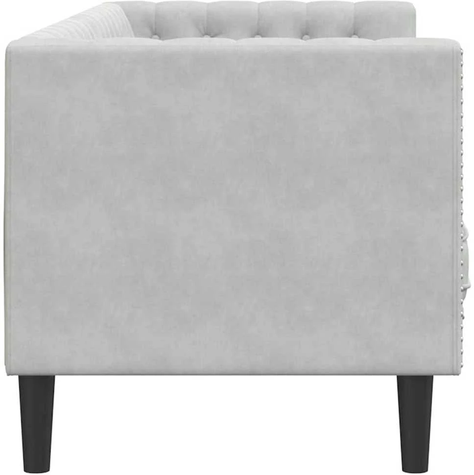 Sofa Šviesiai pilka 194 x 74,5 x 70,5 cm Aksomas