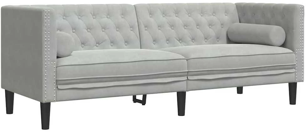 Sofa Šviesiai pilka 194 x 74,5 x 70,5 cm Aksomas
