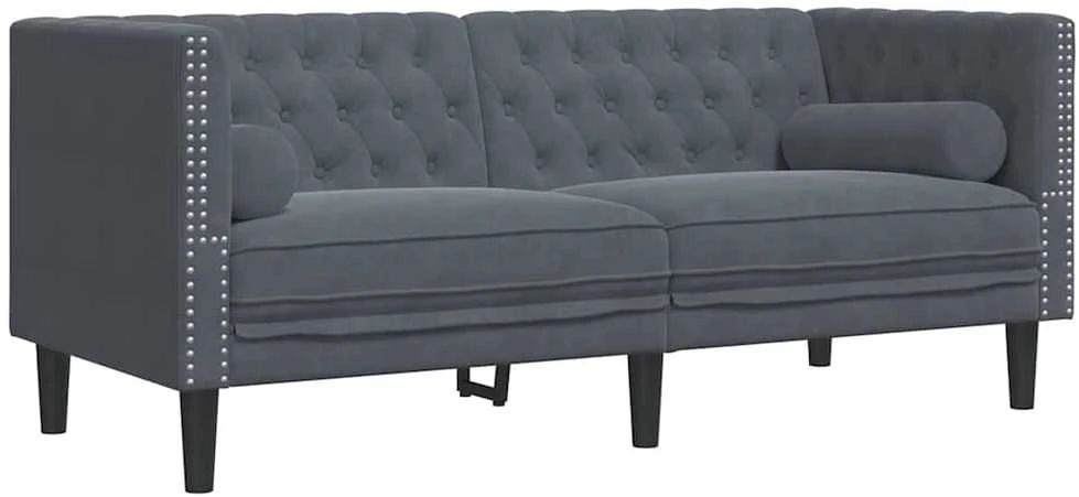Sofa Tamsiai pilka 174 x 74,5 x 70,5 cm Aksomas