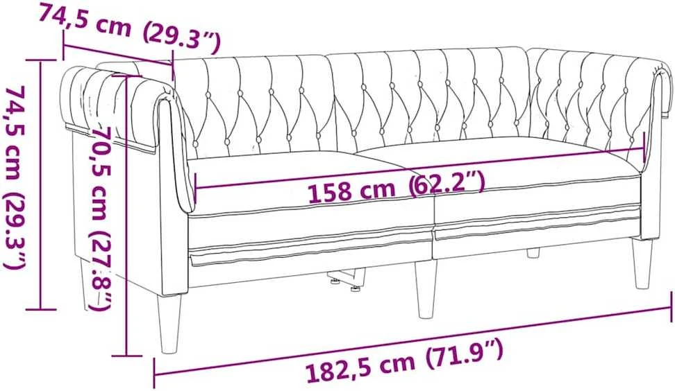 Sofa Tamsiai pilka 182,5 x 74,5 x 74,5 cm Poliesteris