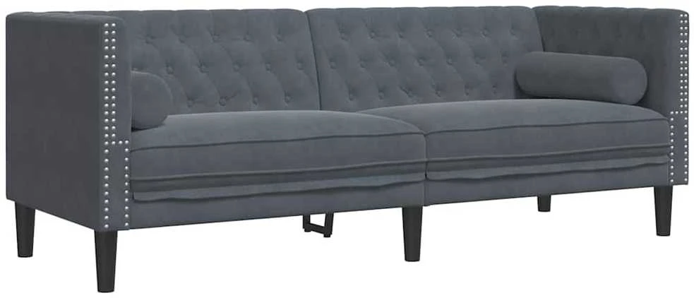 Sofa Tamsiai pilka 194 x 74,5 x 70,5 cm Aksomas