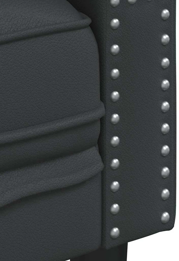 Sofa Chesterfield sofos kėdė juoda dirbtinė oda