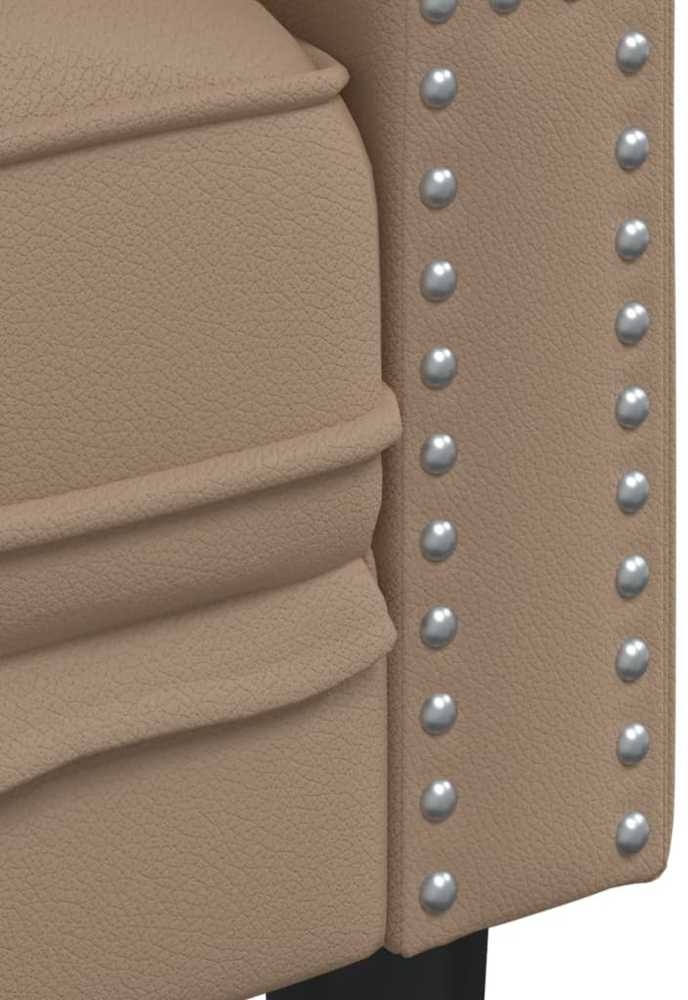 Sofa Chesterfield sofų komplektas, 2 dalių, kapučino, dirbtinė oda