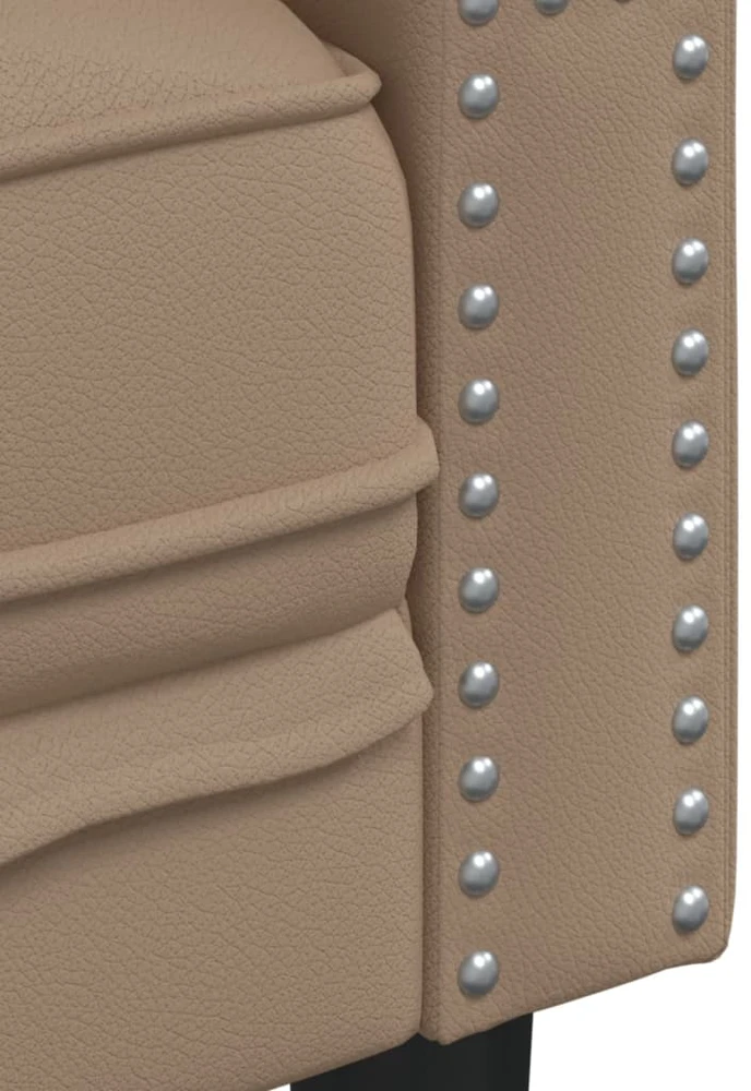 Sofa Chesterfield sofų komplektas, 2 dalių, kapučino, dirbtinė oda